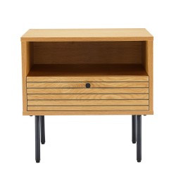 Night stand LINE 50x40xH50cm, melamine with oak bark