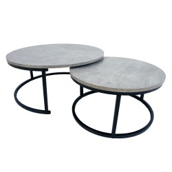 Set of coffee tables BRITU 2pcs, grey