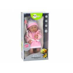 Baby Doll With Pacifier Dress Pink Hat Blanket Accessories 35 cm