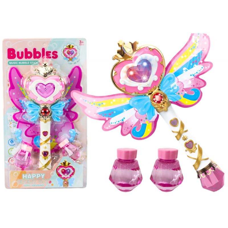 Soap Bubble Machine Wand With Wings Lights Sounds