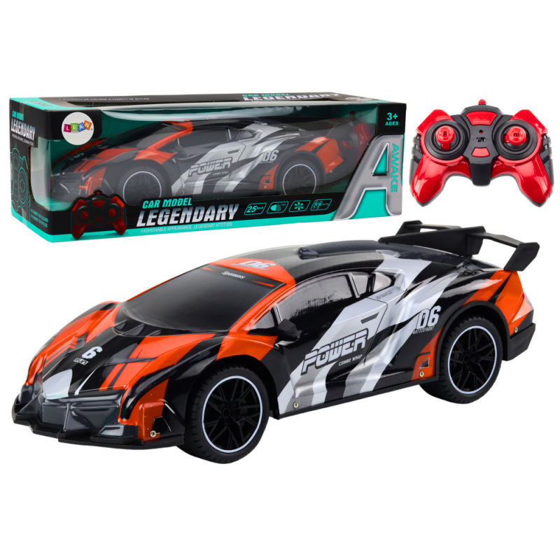 Remote Controlled Sports Car RC 1:10 Orange Speed ​​up to 25 km/h