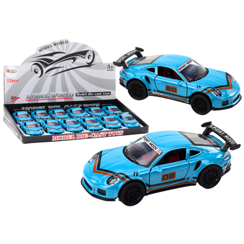Sports Car Car 1:32 Action Figure Blue Spoiler Metal