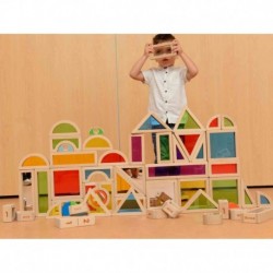 Rainbow Blocks Set 58 Pieces Colorful Masterkidz Acrylic Slides
