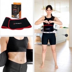 SET HULA HOOP MAGNETIC BLACK HHM15 WITH WEIGHT + COUNTER HMS + WAIST SUPPORT BR163 RED