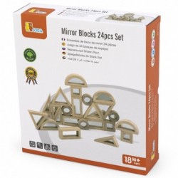 VIGA Wooden Mirrored Blocks Puzzle 24 elements