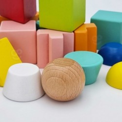 TOOKY TOY Wooden Blocks Puzzle Game 24 Patterns 36 el.