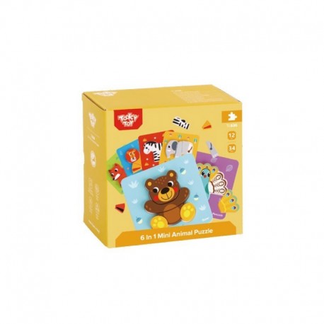 TOOKY TOY Wooden Bricks Jigsaw Puzzle Set 34 Pieces. + 6 Board