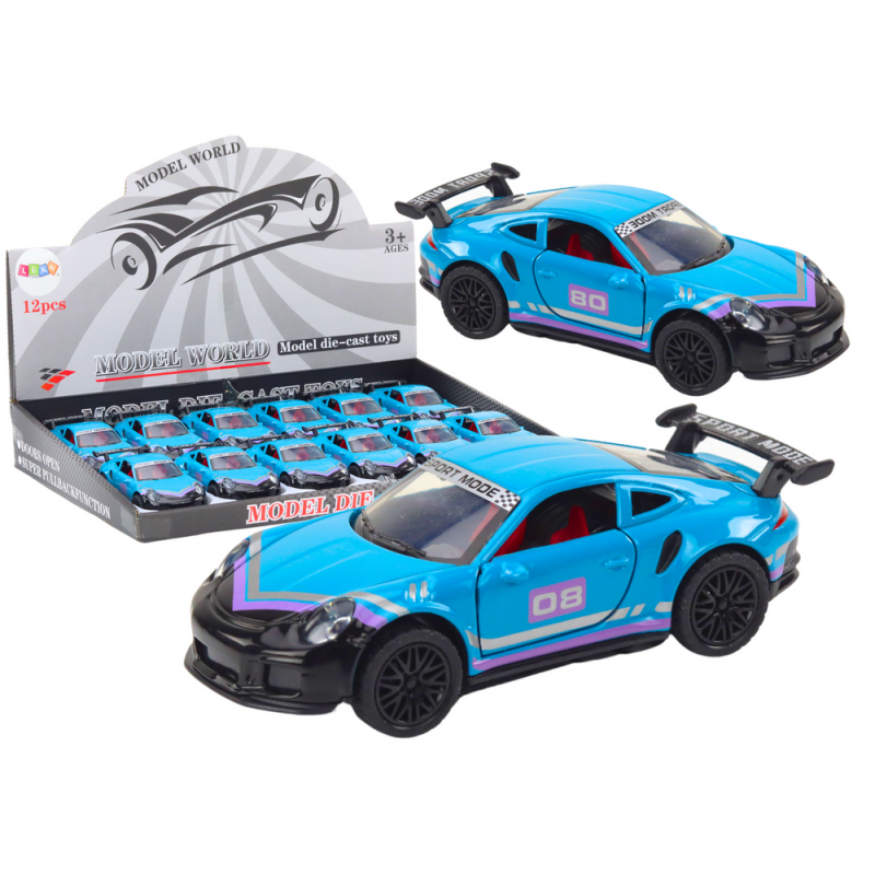 Car Sports Car 1:32 Friction Drive Metal Turquoise