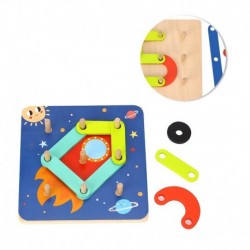 TOOKY TOY Wooden Puzzle Blocks Pins Animal Patterns to Recreate FSC Certificate