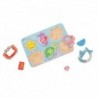CLASSIC WORLD Puzzle Blocks Puzzle for Children Sea Animals Match Learning Color Shapes 6 el.