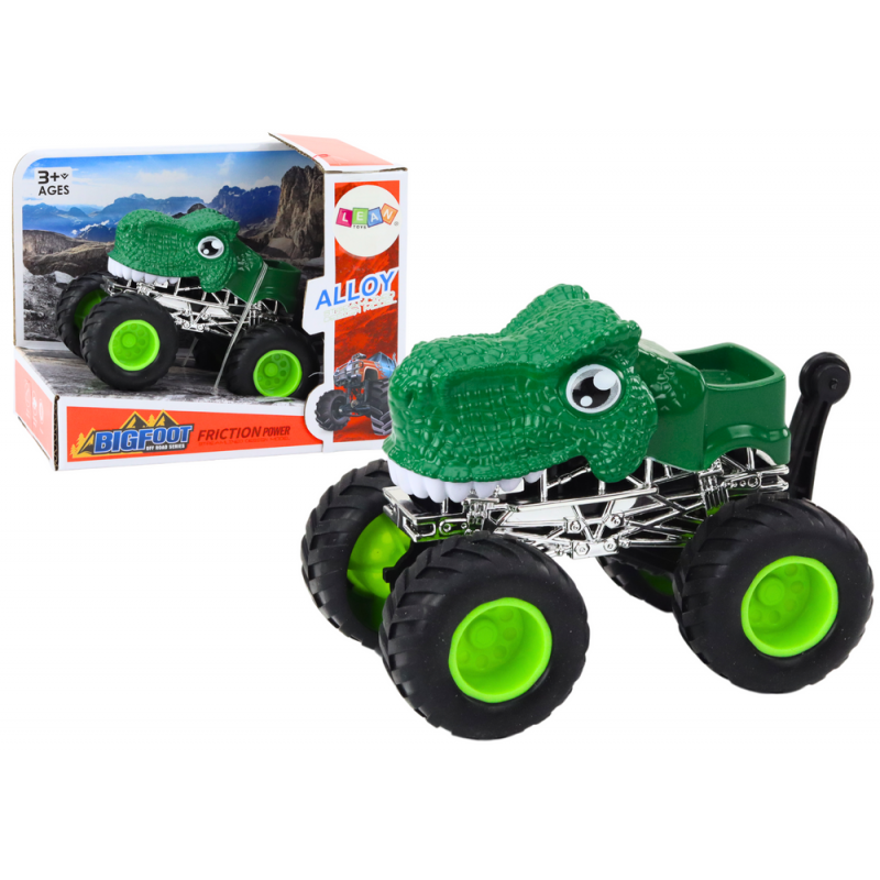 Dinosaur Off-Road Car with Large Rubber Wheels, Green