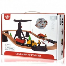 Деревянная конструкция Tooky Toy, строящая дорогу для строительных машин