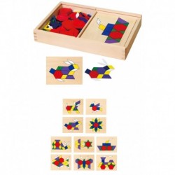 Wooden Geometric Mosaic Viga Toys Puzzle Puzzle Blocks 148 el