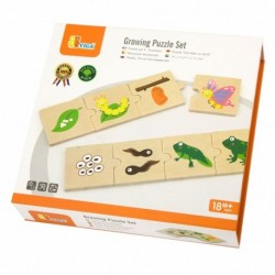 Wooden Puzzle Growing animals and plants by Viga Toys