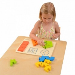 Wooden Puzzle For Children Learning Geometric Figures Masterkidz Shapes