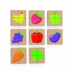 Viga Wooden Magnetic Puzzle Fruit Vegetables Puzzle FSC Certified