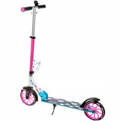 Foldable scooter Raven Galaxia Blue/Pink 200mm with bell, bottle holder and LED core