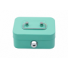 Piggy Bank Storage Box, Lockable, Two Keys, Metal, Turquoise