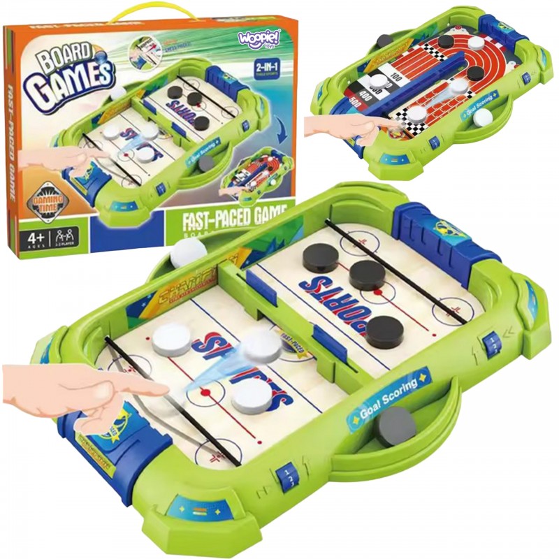 WOOPIE 2in1 Mini Hockey Racing Arcade Game