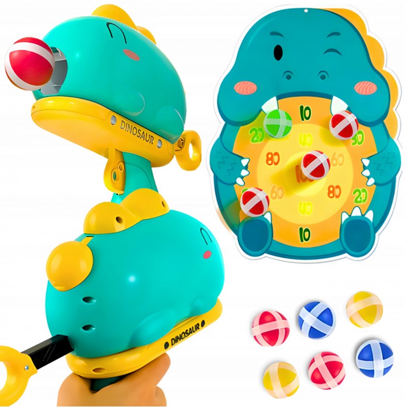 WOOPIE Darts Game Dinosaur Ball Gun Velcro Target Points Shooting