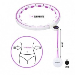 HHM17 HULA HOP WHITE/VIOLET MAGNETIC WITH WEIGHT + COUNTER HMS