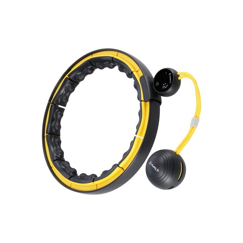 HHM21 HULA HOP BLACK/YELLOW MAGNETIC WITH WEIGHT + COUNTER HMS