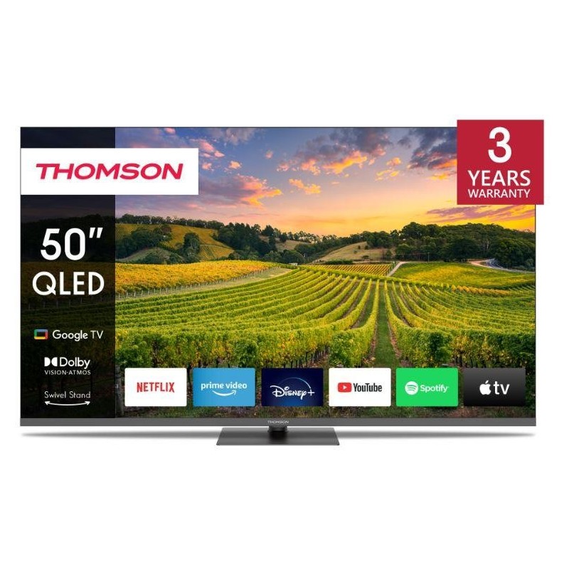 TV Set THOMSON 50" 4K/Smart QLED 3840x2160 Bluetooth Google TV 50QG5C14