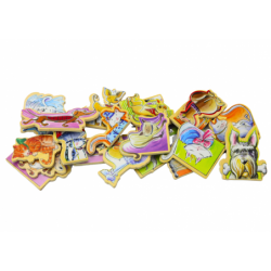 Set of Wooden Magnets with Colorful Animals, 20 pieces