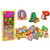 Set of Wooden Letters Pictures Magnets 26 Pieces