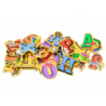 Set of Wooden Letters Pictures Magnets 26 Pieces
