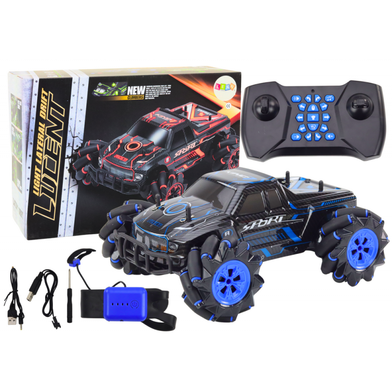 Remote Controlled Off-Road Car RC Drift Diagonally Driving Blue