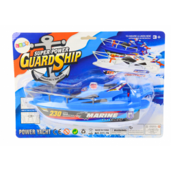 Police Boat Battery Operated Floating Boat Blue Water Toy