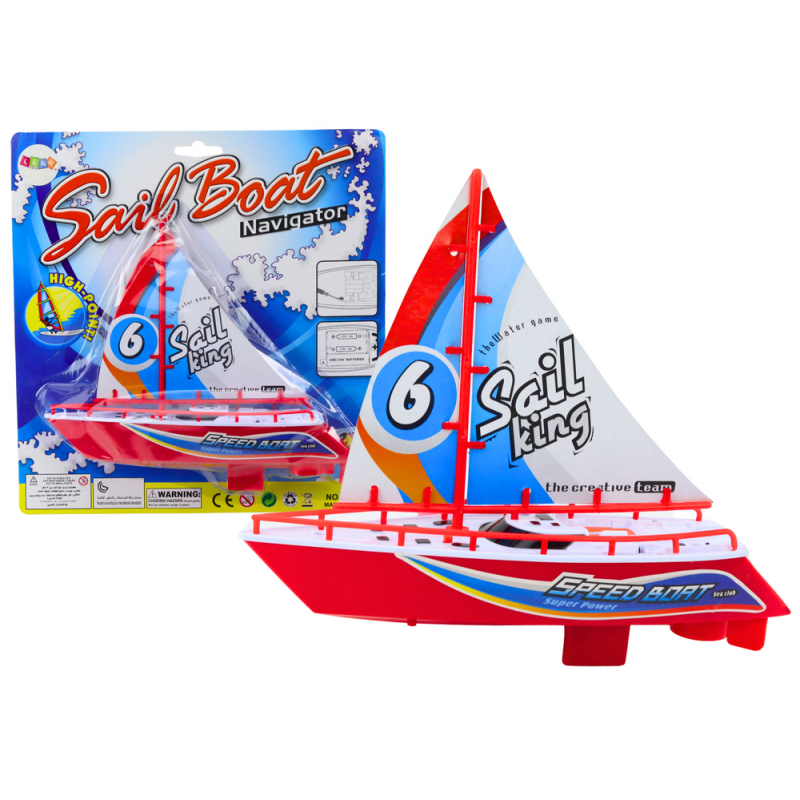 Floating Boat Battery Powered Water Toy Red