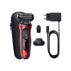Braun Shaver 61-R1200s Operating time (max) 50 min Wet & Dry Red/Black