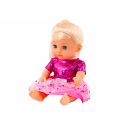 Doll In Pink Dress Peeing Bottle Rattle Sounds