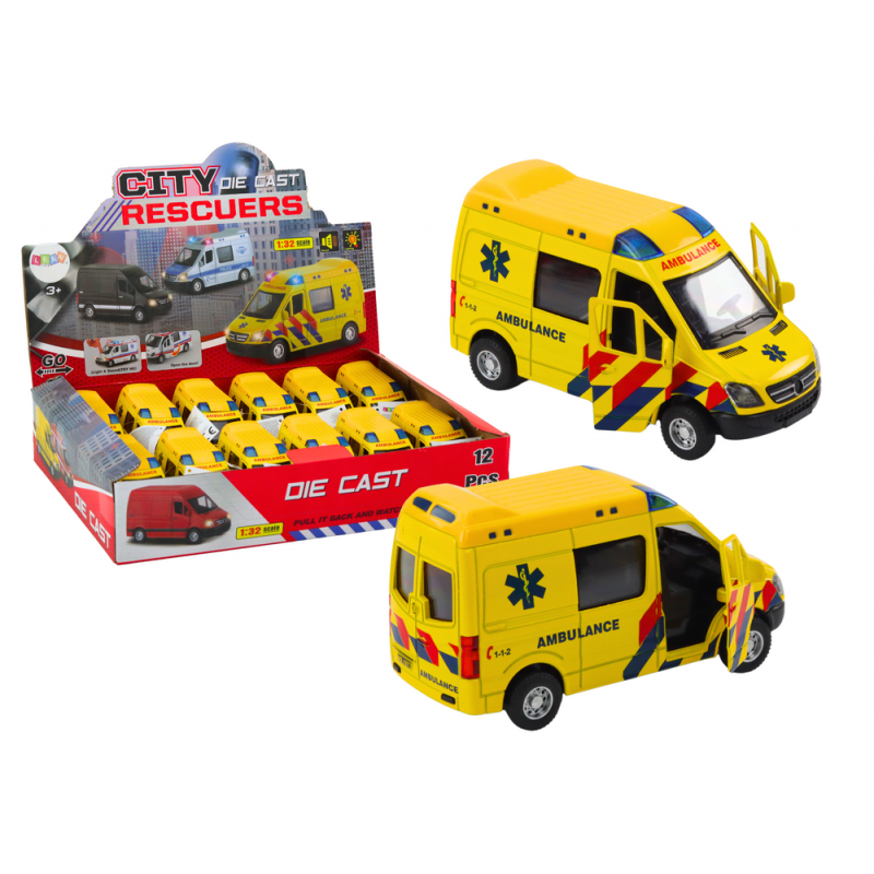 Ambulance Ambulance 1:32 Opening Doors Lights Sounds Drive Yellow