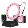 SET HULA HOOP HHW02 LIGHT PINK WITH WEIGHT HMS + WAIST SUPPORT BR163 BLACK PLUZ SIZE