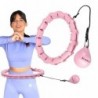 SET HULA HOOP HHW02 LIGHT PINK WITH WEIGHT HMS + WAIST SUPPORT BR163 BLACK PLUZ SIZE