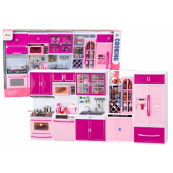 Kitchen Furniture Set for Dolls Fridge Stove Accessories Pink
