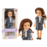 Doll In Elegant Checked Clothes Brown Hair 18'