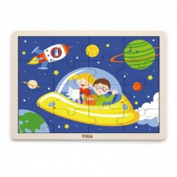 VIGA Wooden Puzzle Journey into Space 16 elements