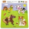 VIGA Wooden Puzzle with Pins Farm