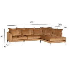 Corner sofa LARTES right corner, brown