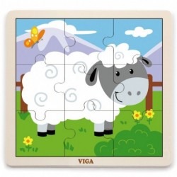 VIGA Handy Wooden Sheep Puzzle 9 elements