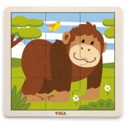 VIGA Handy Wooden Gorilla Puzzle 9 pieces