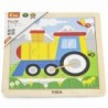 VIGA Handy Wooden Puzzle Train 9 предметов