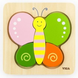 VIGA The first wooden Puzzle for a baby Butterfly