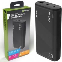 TRACER TRABAT47094 Powerbank External battery 20000 mAh 1x USB-C PD 20W 1x USB QC 3.0 Black