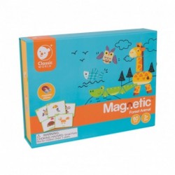 CLASSIC WORLD Magnetic Puzzle Animals Board Blocks Puzzle Memory 60 pcs.