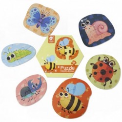 CLASSIC WORLD Wooden Insect Puzzle Puzzle For Children 6 Pictures 24 pcs.
